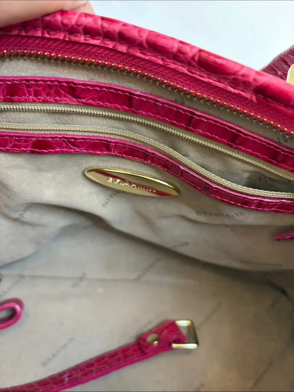 Brahmin Croc-Embossed Shoulder Tote & Wallet - Fuchsia Pink